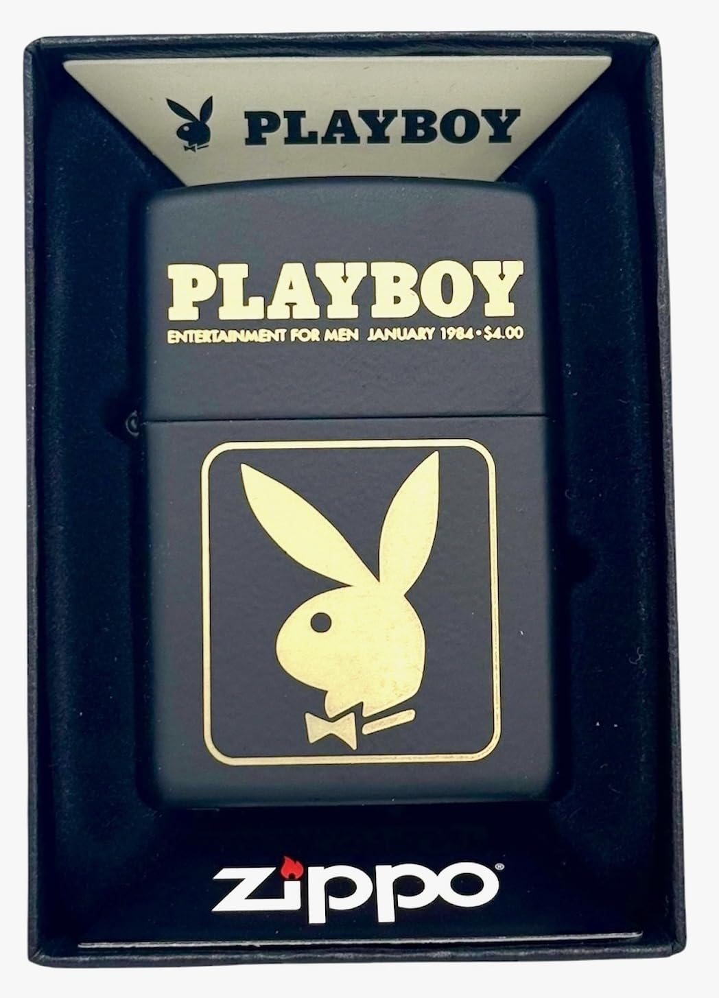 Personalized Zippo Playboy Windproof Lighter Free Engraving - Christmas, Halloween & Valentines Day Gift (Gold)
