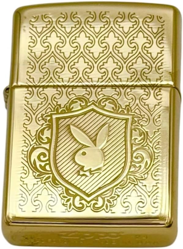 Personalized Zippo Playboy Windproof Lighter Free Engraving - Christmas, Halloween & Valentines Day Gift (Gold)