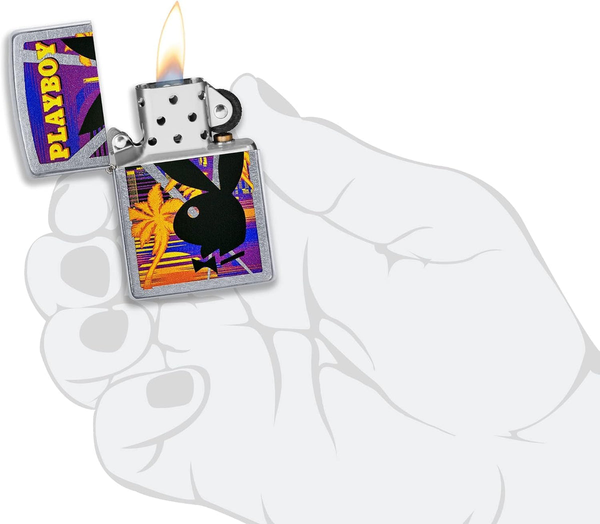 Personalized Zippo Playboy Windproof Lighter Free Engraving - Christmas, Halloween & Valentines Day Gift (Gold)