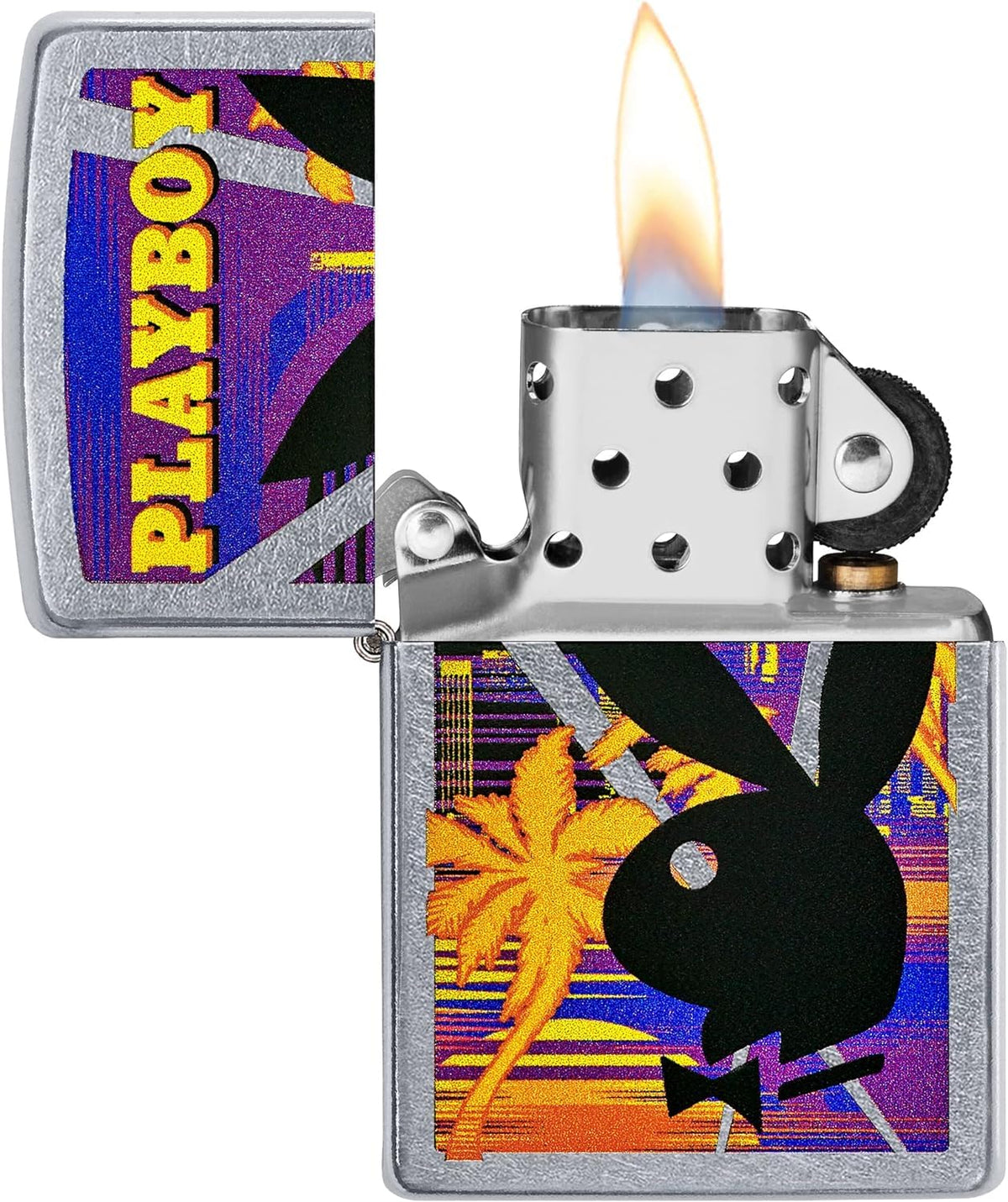 Personalized Zippo Playboy Windproof Lighter Free Engraving - Christmas, Halloween & Valentines Day Gift (Gold)
